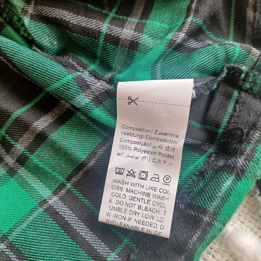 Shein Plaid Ruched Drawstring Crop Top - Picture 5 of 6